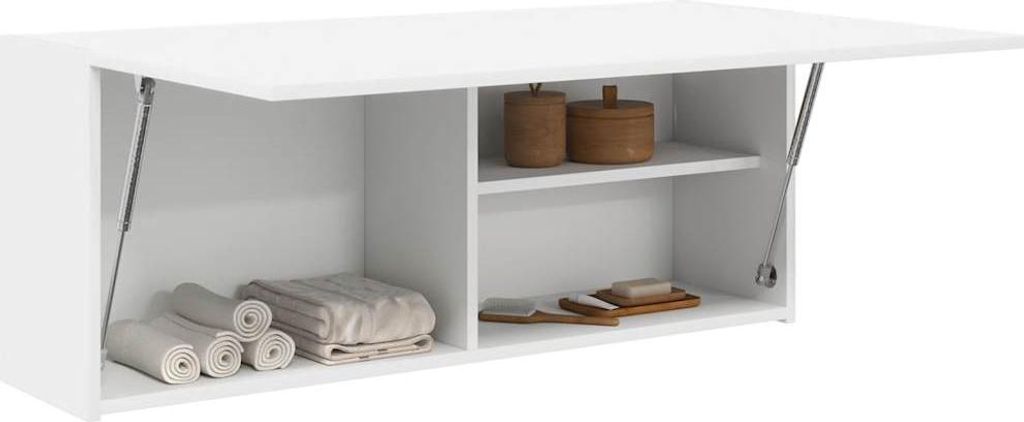 Bad-Wandschrank Weiß 100x25x40 cm Holzwerkstoff Produktbild 