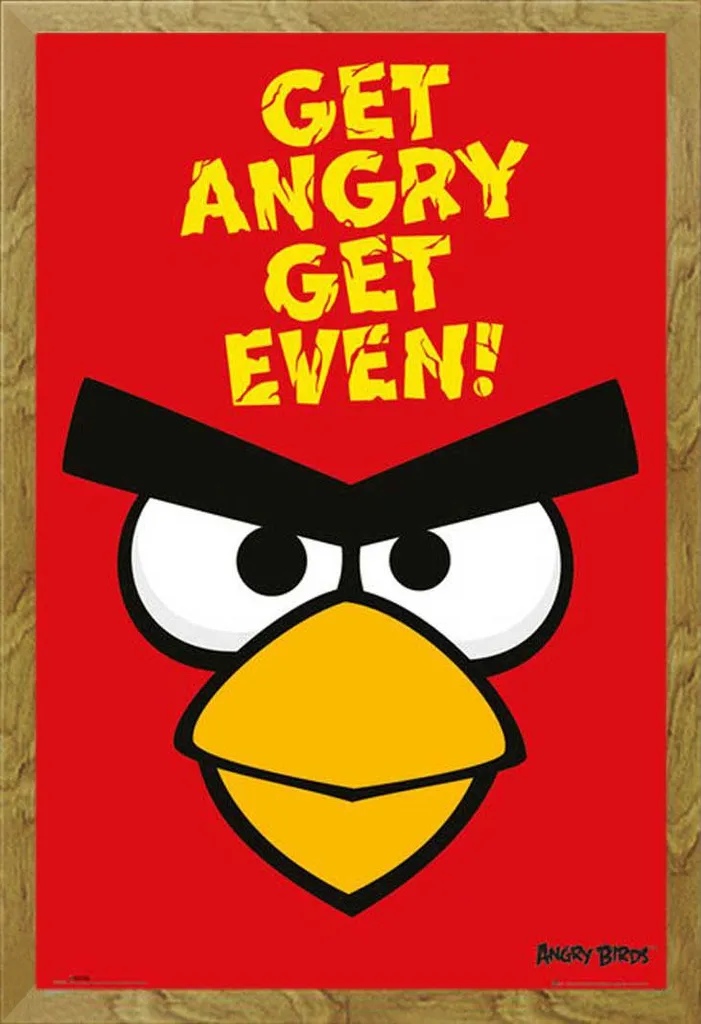 Poster Angry Birds Arrabbiati e Pareggiati + Cornice Shinsuke Oak