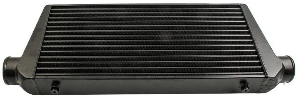 Universal Front Mount Intercooler - Ladeluftkühler Rohr-Lamellen - 60x30x7,6 cm - 7,6 cm Einlass/Auslass Anschluss - Schwarz