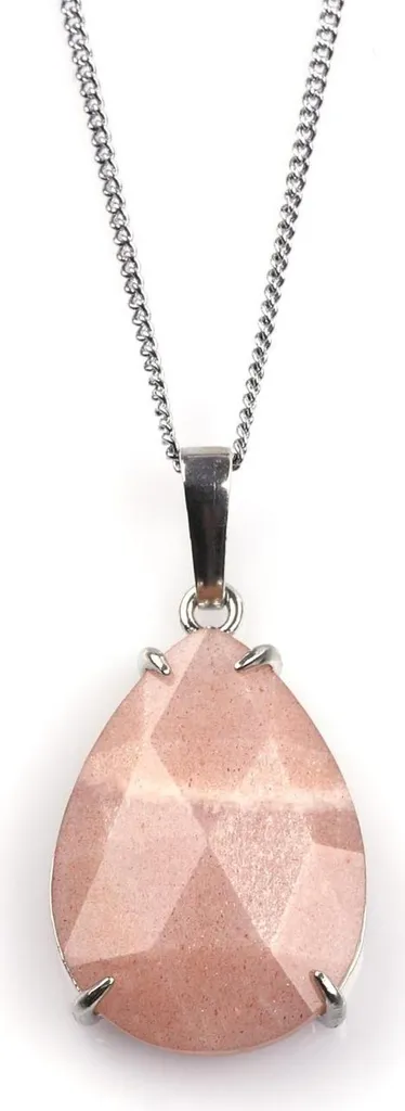 Pendentif goutte pierre de lune et collier femme en pierres naturelles