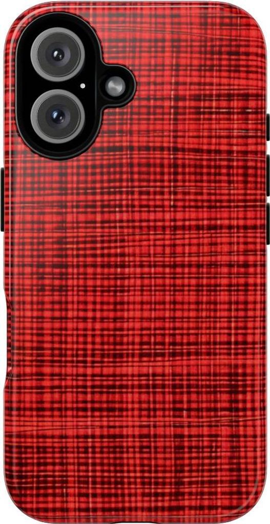 Rotes Karomuster – Hülle Kompatibel mit iPhone 16