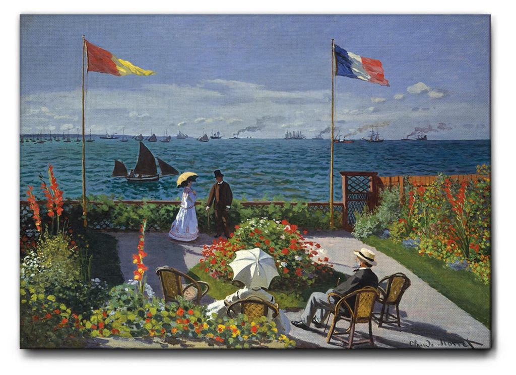 Giallobus - Garten in Sainte Adresse - Claude Monet - 100L x 70B cm - Bild - Leinwand mit Standardrahmen