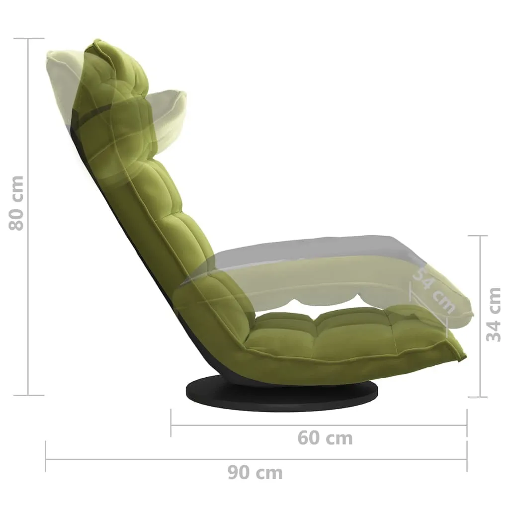 Fauteuil de sol pivotant en velours vert clair - Siège lounge modulable