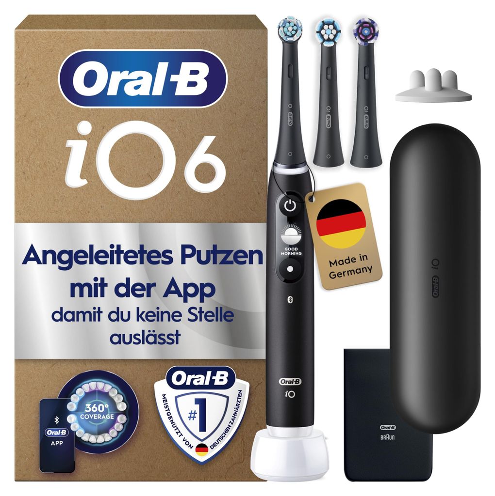 Oral-B iO Series 6 Elektrische Zahnbürste, Schwarz Produktbild 