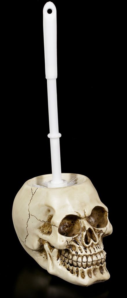 Totenkopf Toilettenbürste - Totenschädel Badausstattung