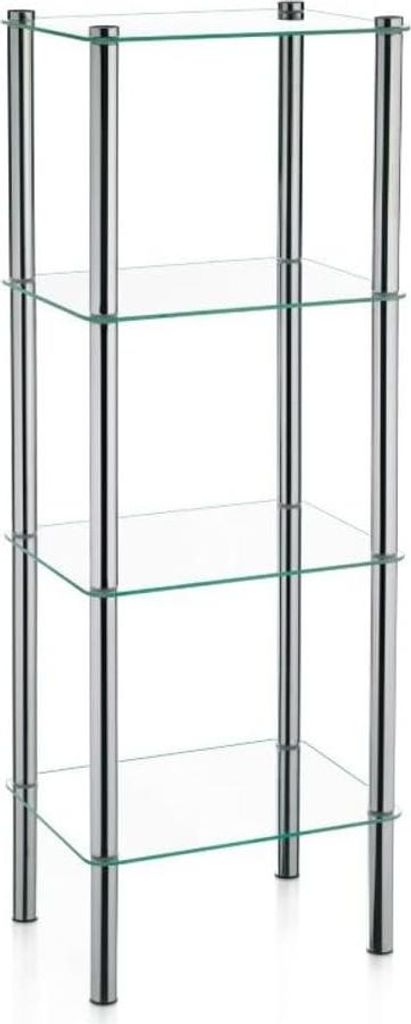 Kela Regal Glas 4 Etagen silber 40 x30 x 107 cm Lars 18051