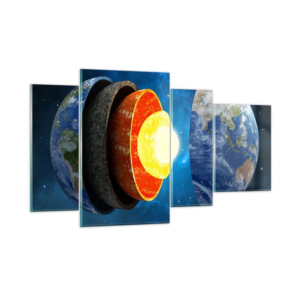Bilder auf glas - Erde Schichten Universum Kern - 120x70cm - Glasbilder - Wandbilder - Kunstdruck - zum Aufhängen bereit - Wanddekoration aus Glas...