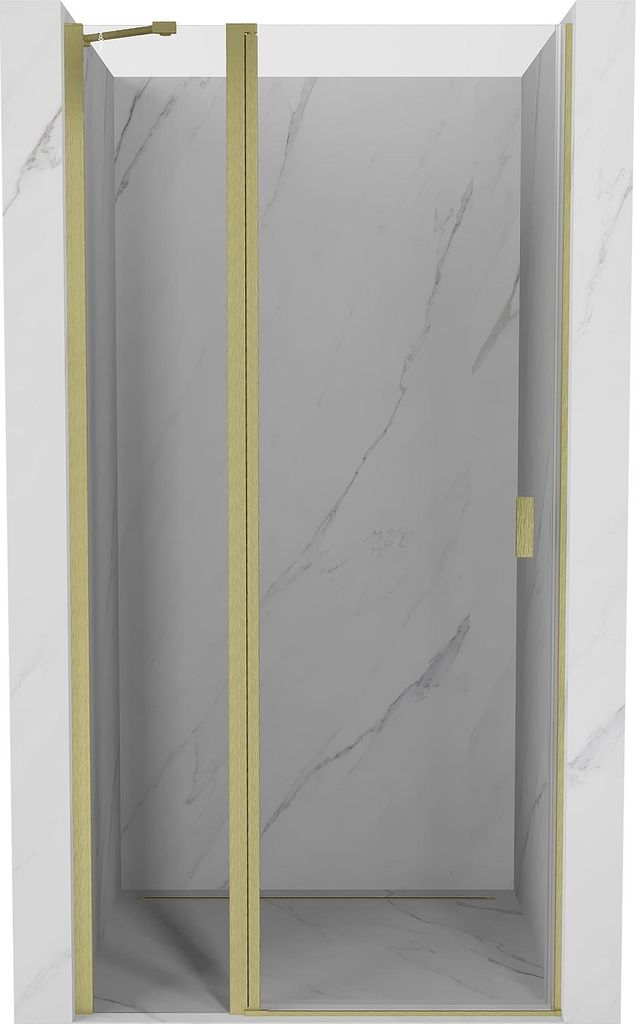 Mexen Mist Schwingduschtür 105 cm, transparent, gebürstetes Gold - 8A4-105-000-55-00