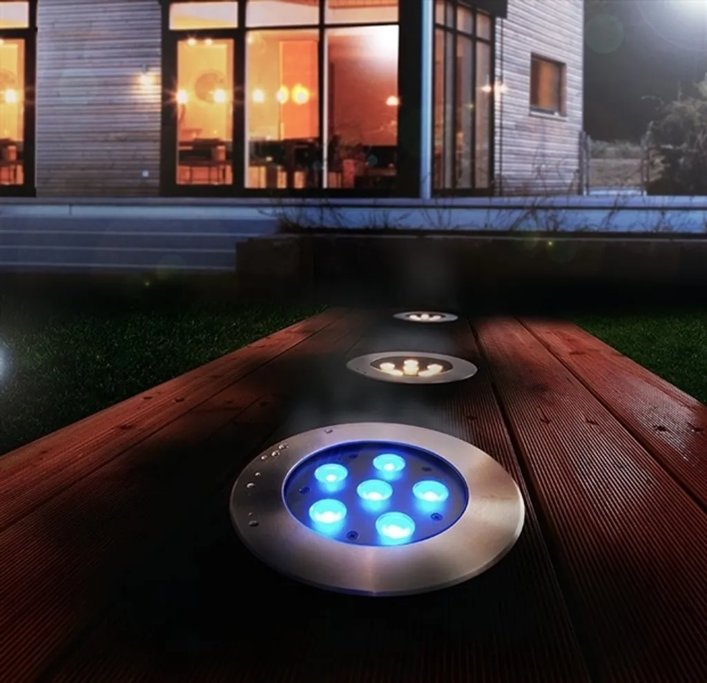Spot de sol RGB robuste Flat I, solution éclairage extérieur anti-choc - 4