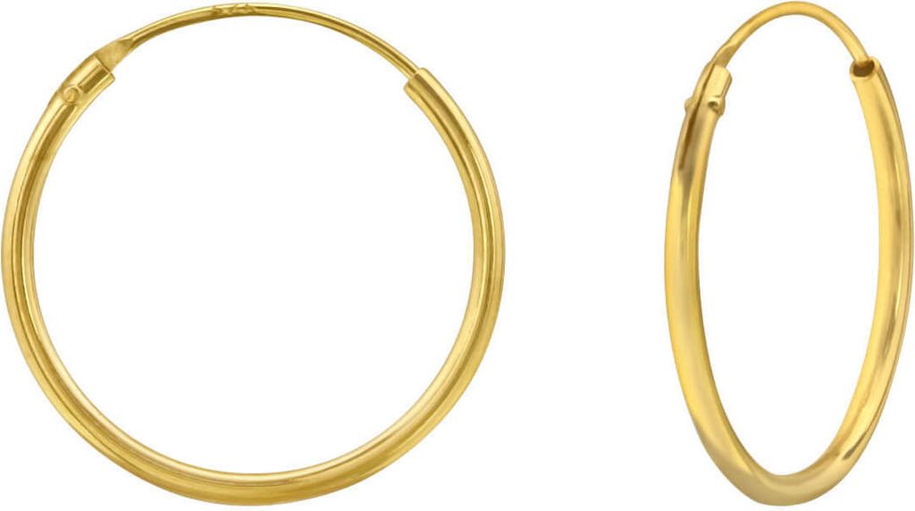 Creolen Ohrringe 925 Sterling Silber gelbvergoldet 8-30mm Größe - 18 mm