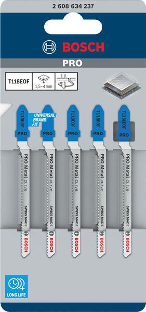 PRO Metal curve T118EOF Stichsägeblatt, 83 mm, 5-tlg. Produktbild 