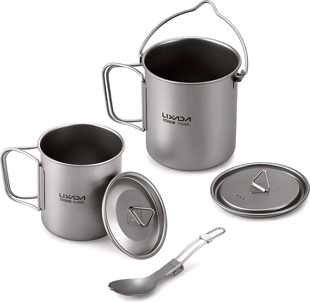 Leichtes 3-teiliges Set aus Titan, 750-ml-Topf, Produktbild 