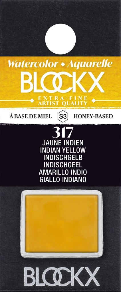 Blockx 3x Aquarellfarbe, Indischgelb - 1/2 Näpfchen 1,5ml - Indischgelb 41317BXC