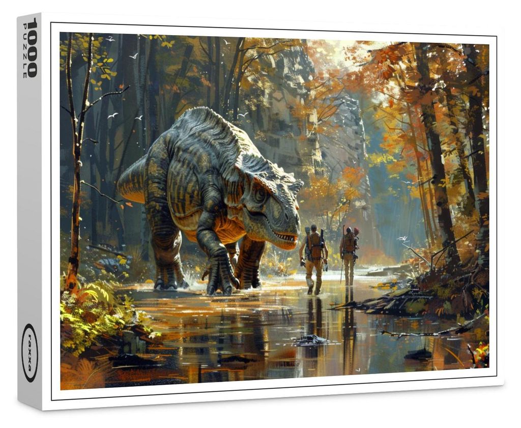 raxxa Premium-Puzzle "Großer Saurier und seine Menschenfreunde", 1000 Teile