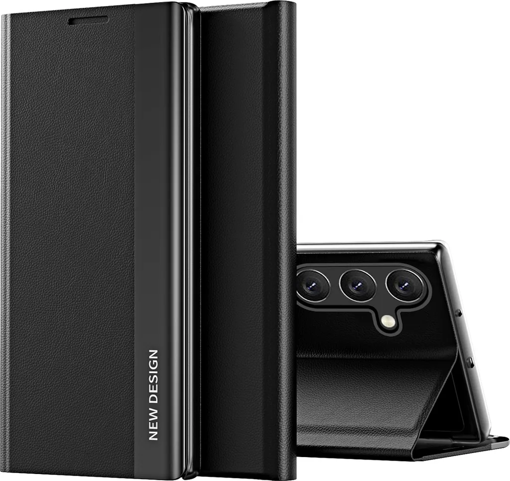 Samsung A55 Custodia Flip Nero Cuoio | Elegante e Funzionale