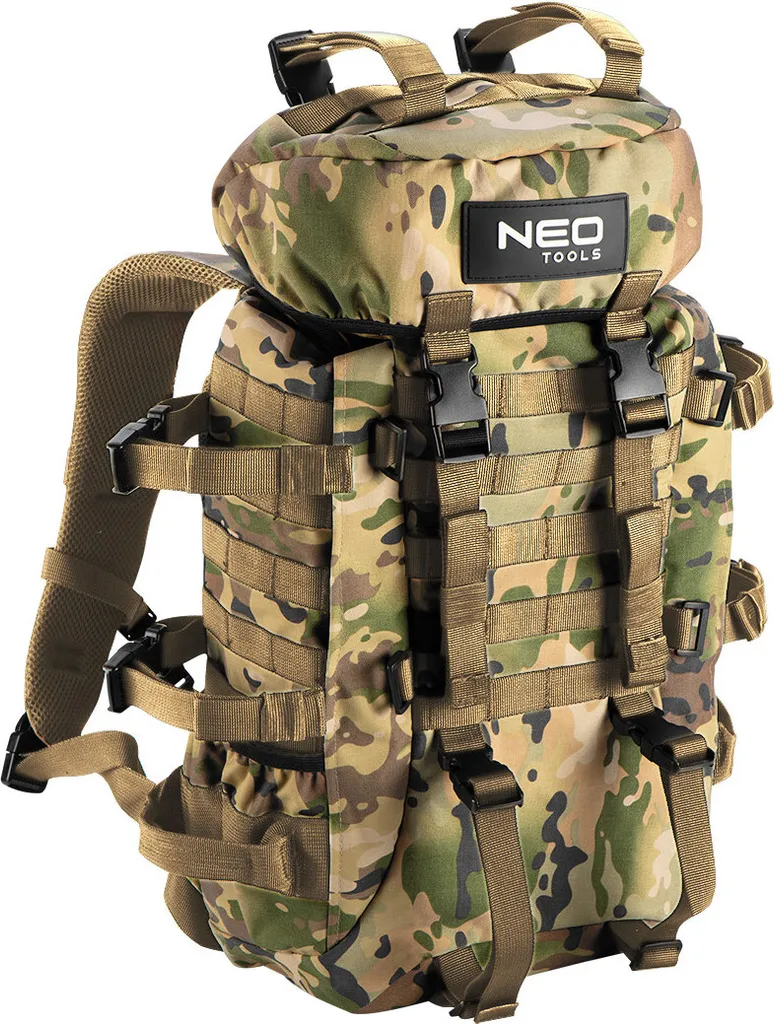 Sac à dos de randonnée NEO TOOLS 30L Camouflage pour Voyage et Armée