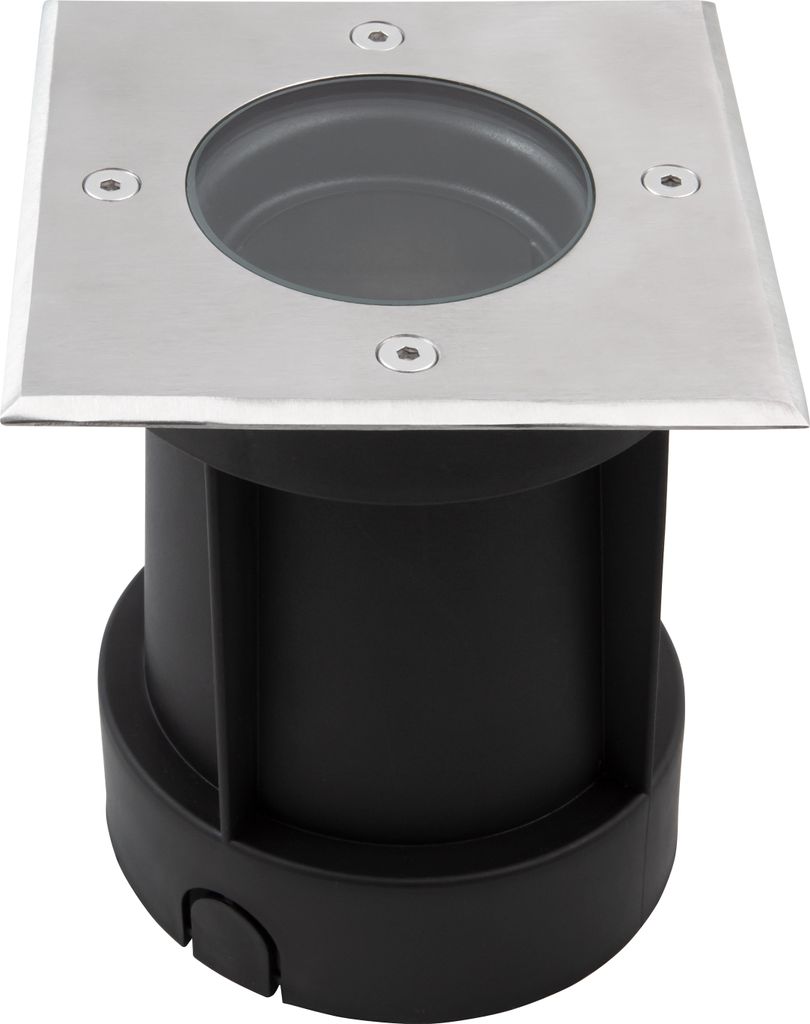 Bodeneinbauleuchte McShine "BL-12QS", GU10-Fassung, 120x120mm, schwenkbar, mit 2 Eingängen, trittfest