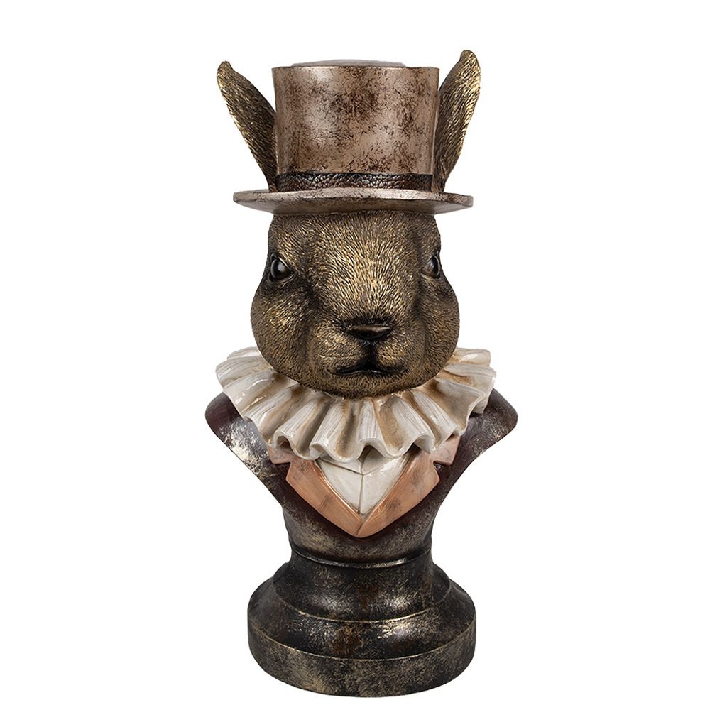 Clayre & Eef Figur Kaninchen 35 cm Goldfarbig Polyresin