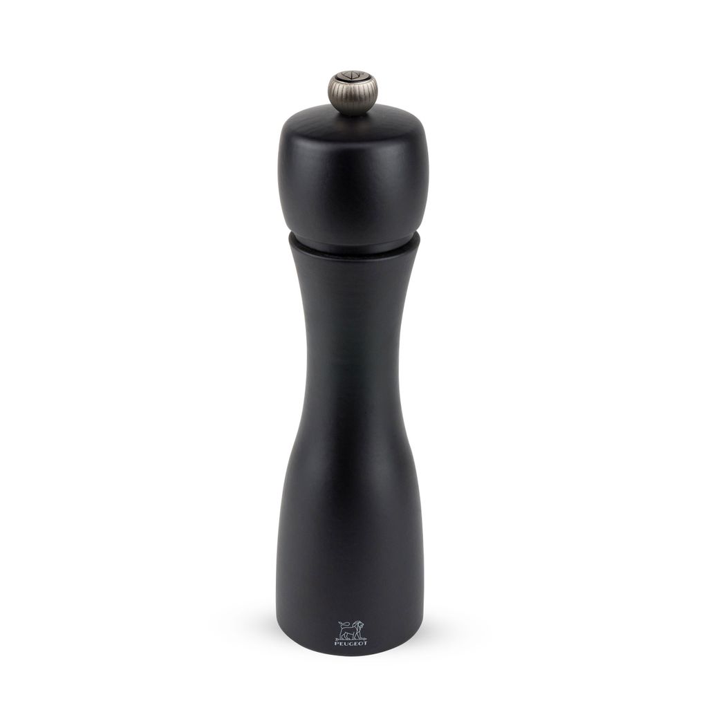 PEUGEOT Pfeffermühle TAHITI 20cm Schwarz Matt Buchenholz Stahlmahlwerk
