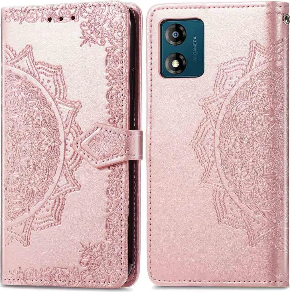 Regalo Motorola Moto E13: Custodia Mandala Oro Rosa imoshion