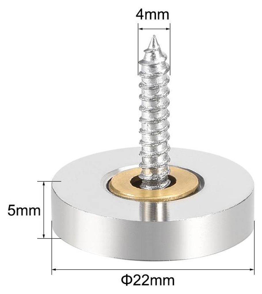 2 Stš¹ck Spiegel Schrauben Zier Kappen Abdeckn?gel Edelstahl Poliert 22 mm