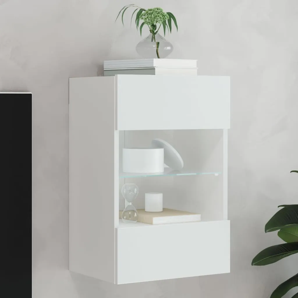 Mobile TV Sospeso Maison Exclusive Bianco con LED 40x30x60,5 cm