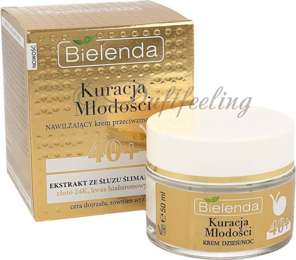 BIELENDA Youth Treatment Feuchtigkeitsspendende Anti-Falten-Creme mit Schneckenschleim-Extrakt 40+ für Tag/Nacht 50ml