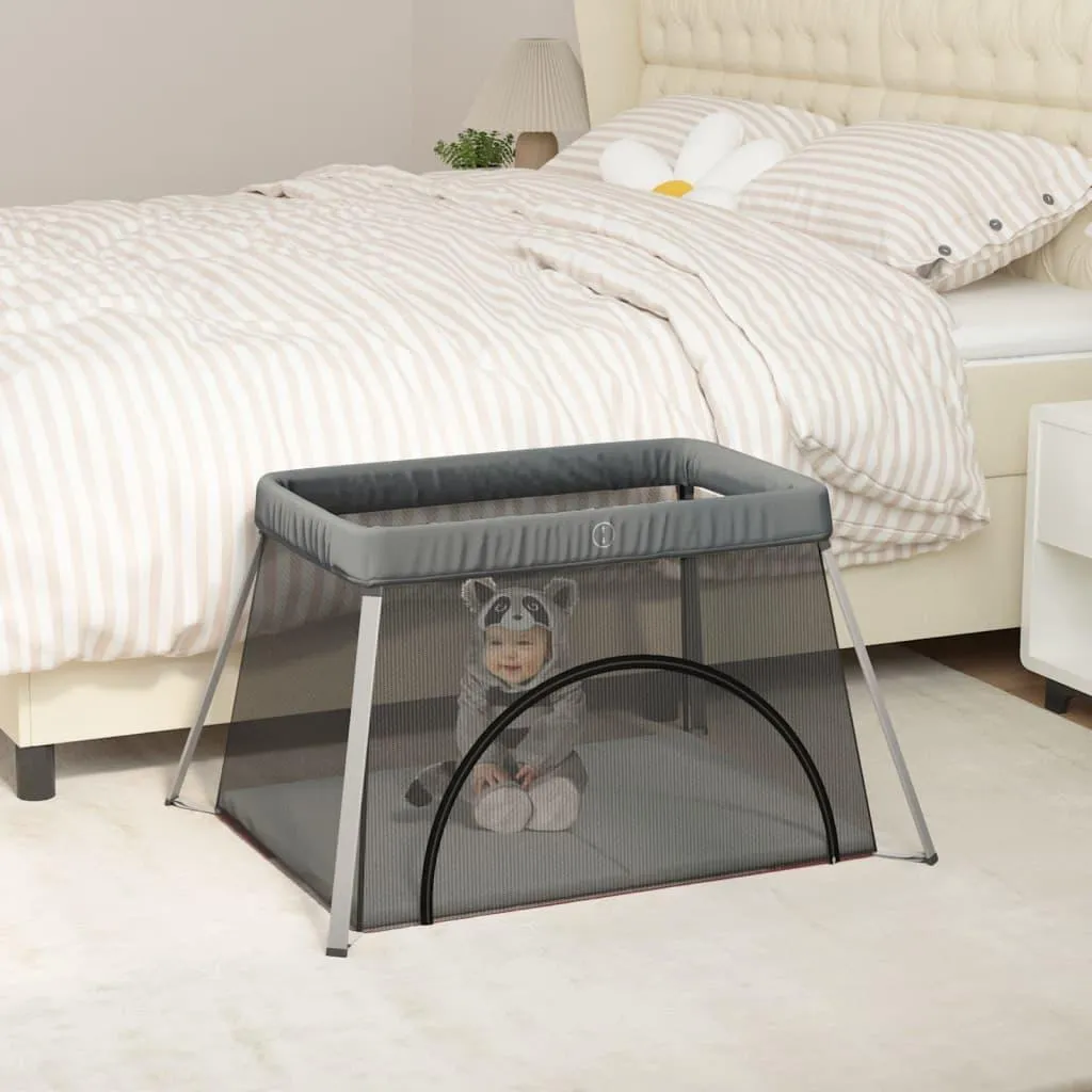 Parc bébé avec matelas pour salon - Espace de jeu sécurisé gris VidaXL
