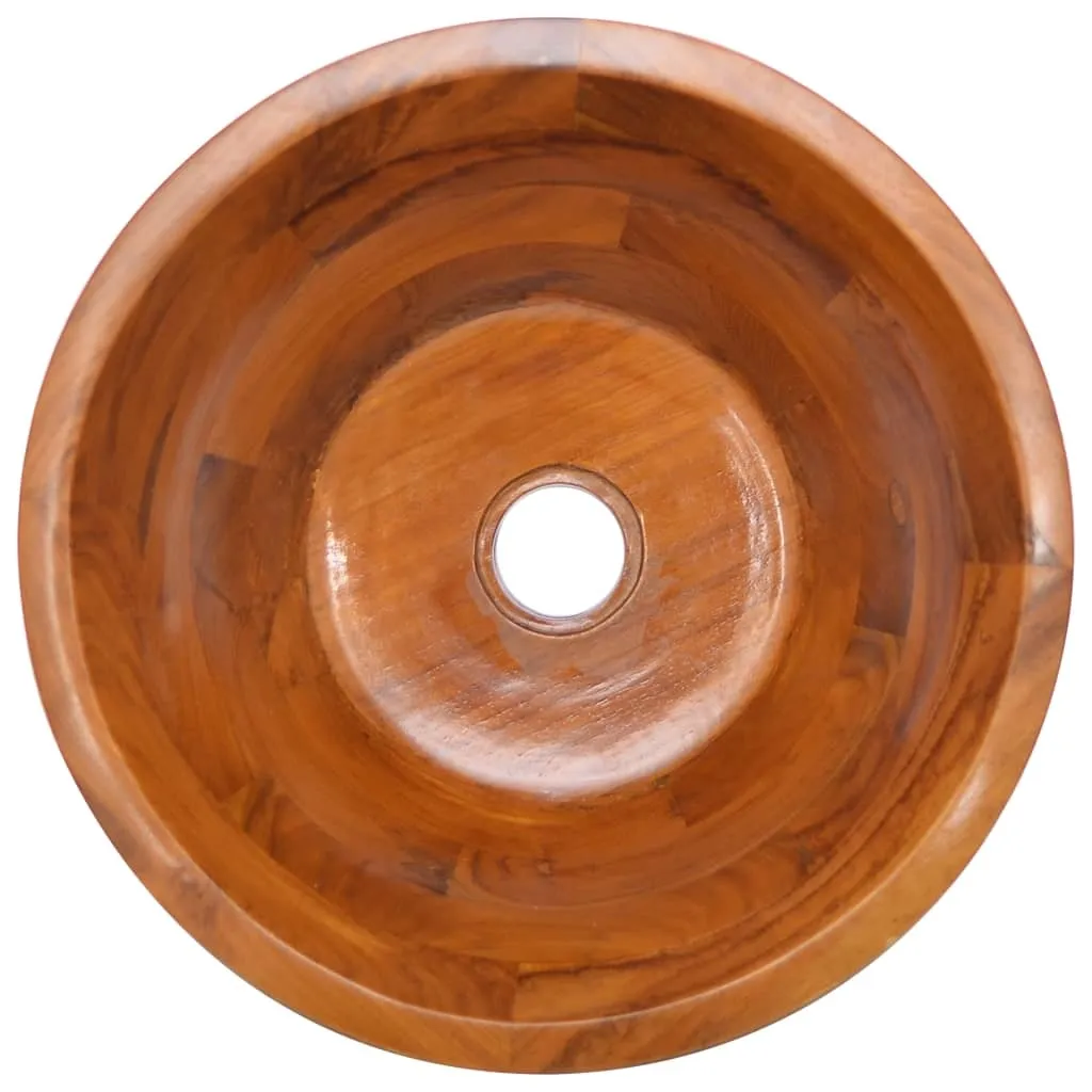 Lavabo Appoggio Teak 40cm vidaXL | Design Moderno Bagno Legno - 3