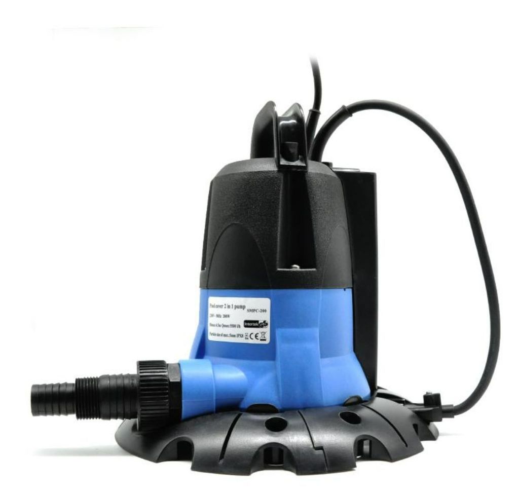 COIL Entwässerungspumpe, Abwasserpumpe, Poolpumpe, Schwimmbadpumpe, Tauchpumpe, Durchflussmenge: 5500 l/h, 5m Hebekapazität, 200W Leistung, Blau