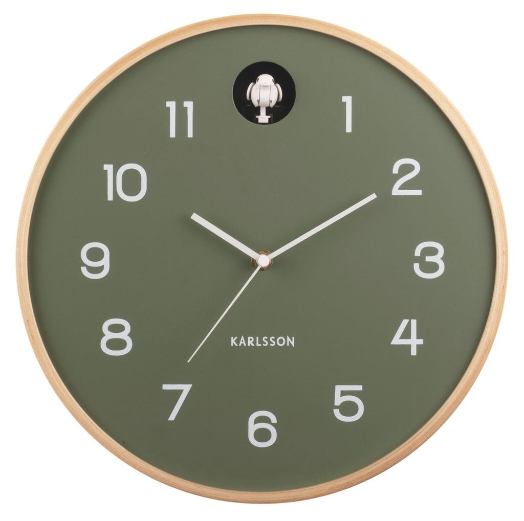 Karlsson - Orologio da parete Natural Cuckoo - Verde Immagine del prodotto 