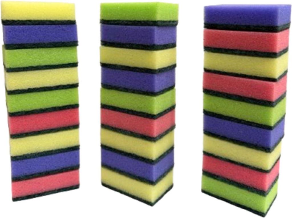 224er Set Küchenschwamm | Topfschwamm Bunt | Sito Putzschwamm - Scheuerschwamm | Topfreiniger 83x52x28mm | Spülschwamm | Reinigungsschwamm