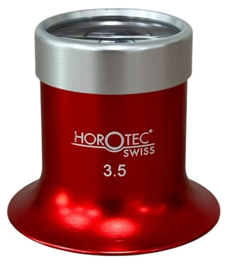 Loupe d'inspection Horotec MSA00.031-3.5 en aluminium anodisé rouge