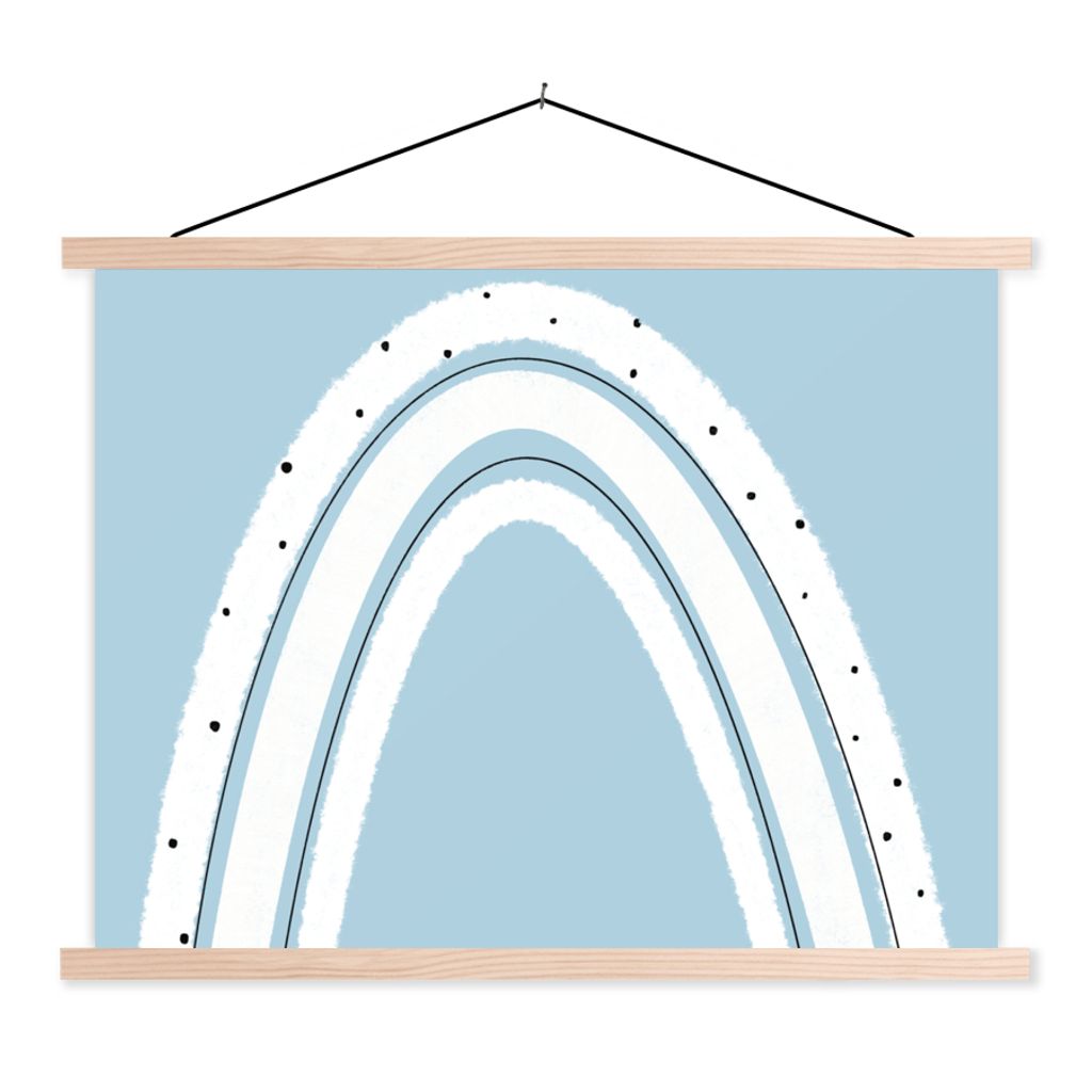 MuchoWow Textilposter Regenbogen - Abstrakt - Pastell 60x45 cm mit holzfarbenen Rahmen - Bild