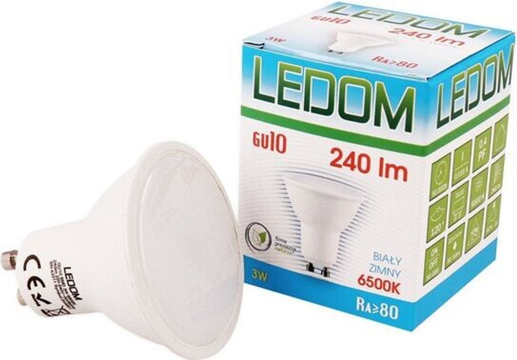 ( 5 Stück ) LEDOM GU10 3W SMD LED Leuchtmittel Neutralweiß 4000K 240 lm 220-240V Ø50 Spot Einbauleuchte Transparent