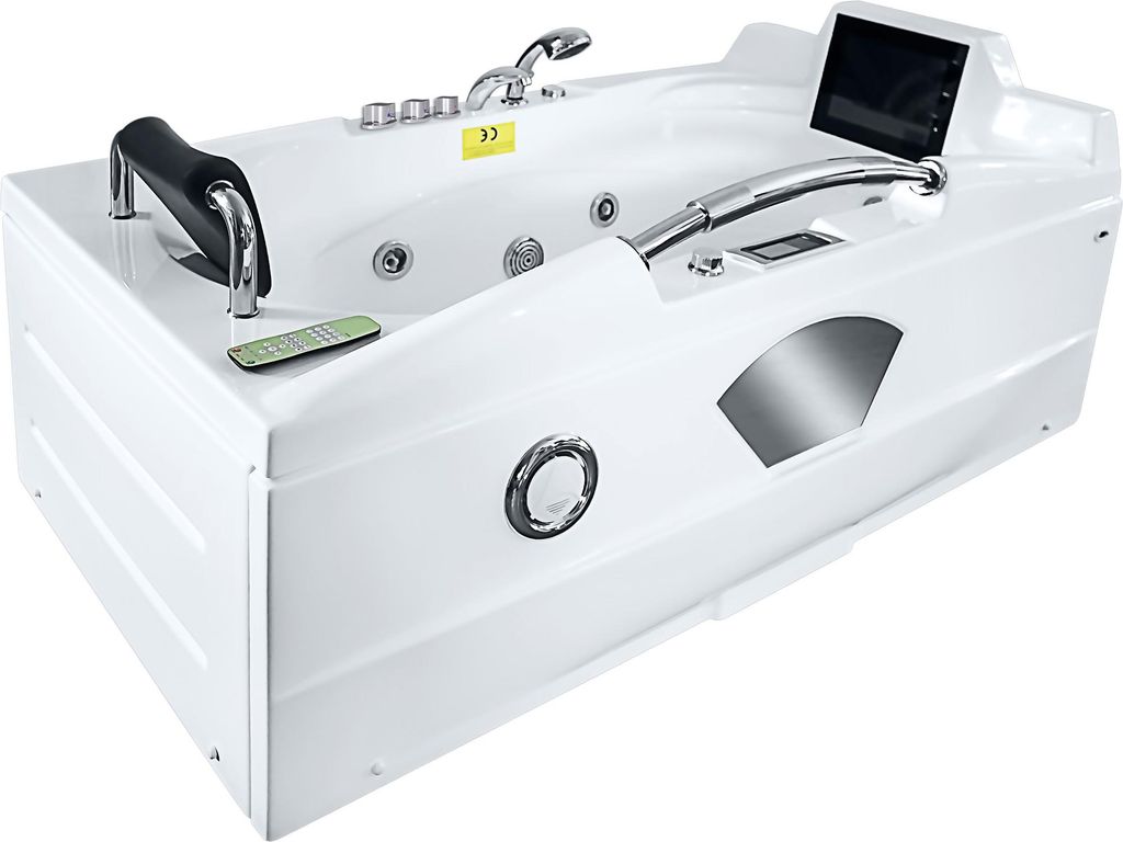 Whirlpool Vollausstattung Pool Badewanne Wanne mit TV T42L-SC 171x92cm aktive Schlauchreinigung