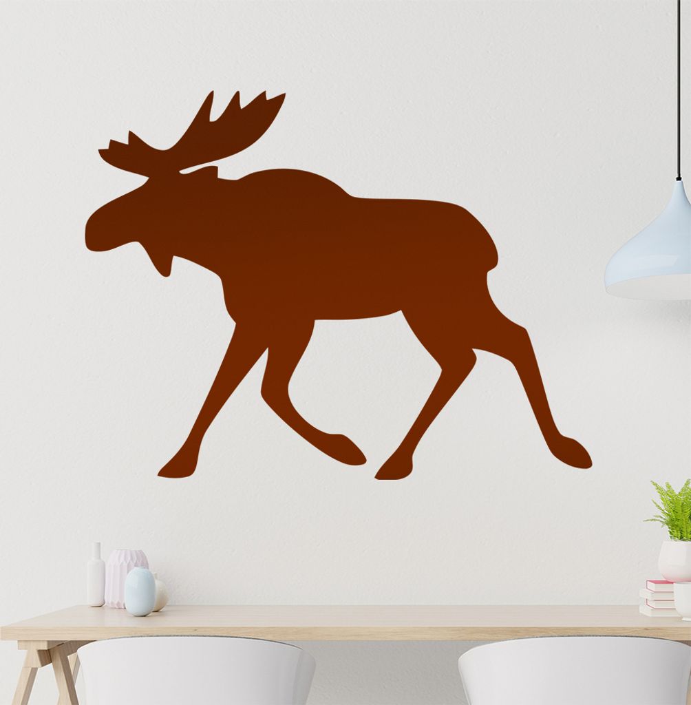 Kiwistar Elch Wandtattoo in 6 Größen - Wandaufkleber Wall Sticker - Dekoration, Küche, Wohnzimmer, Schlafzimmer, Badezimmer