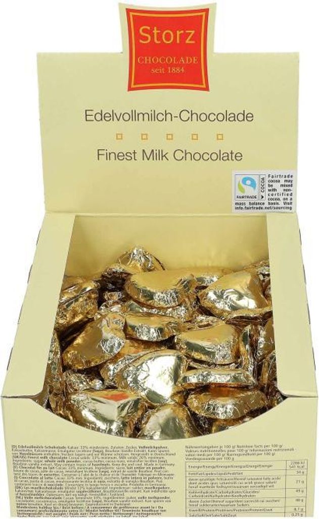 Storz Choco-Herzen GOLD, Schokolade, 100 Stück Produktbild 