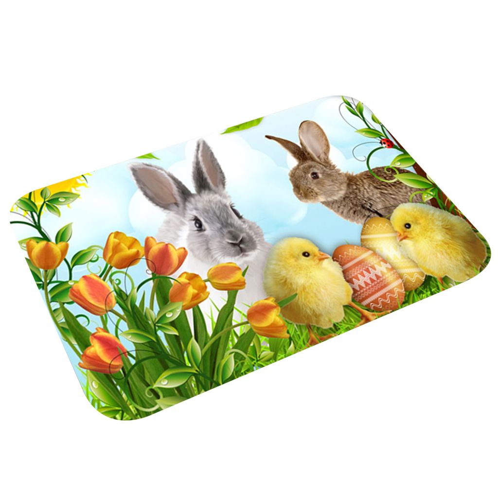 Bodenmatte Anti-Skid-Nicht-Rutsch bequeme Osterkaninchen-Habbit-Türmatte für Zuhause-#9