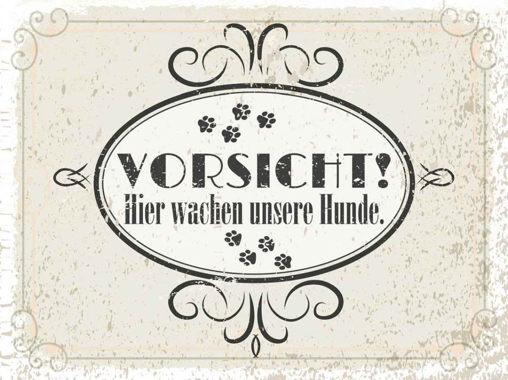 vianmo Holzschild 30x40 cm Vorsicht Hier wachen unsere Hunde Warnschild Hinweisschild