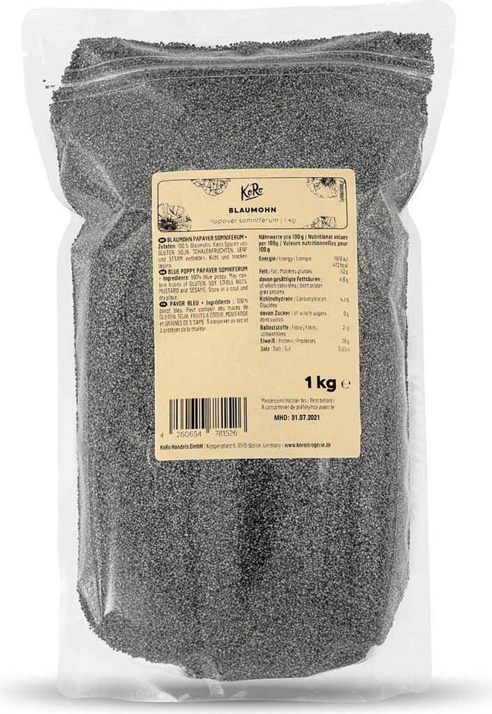 Koro Blaumohn | 1 kg Mohn zum Backen und Kochen Produktbild 1
