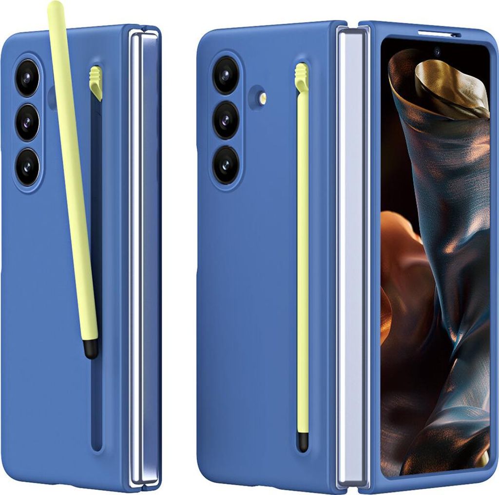 Handyhülle für Samsung Galaxy Z Fold 7 Schlank Stoßfest Kratzfest Schutzhülle mit Eingabestift Blau