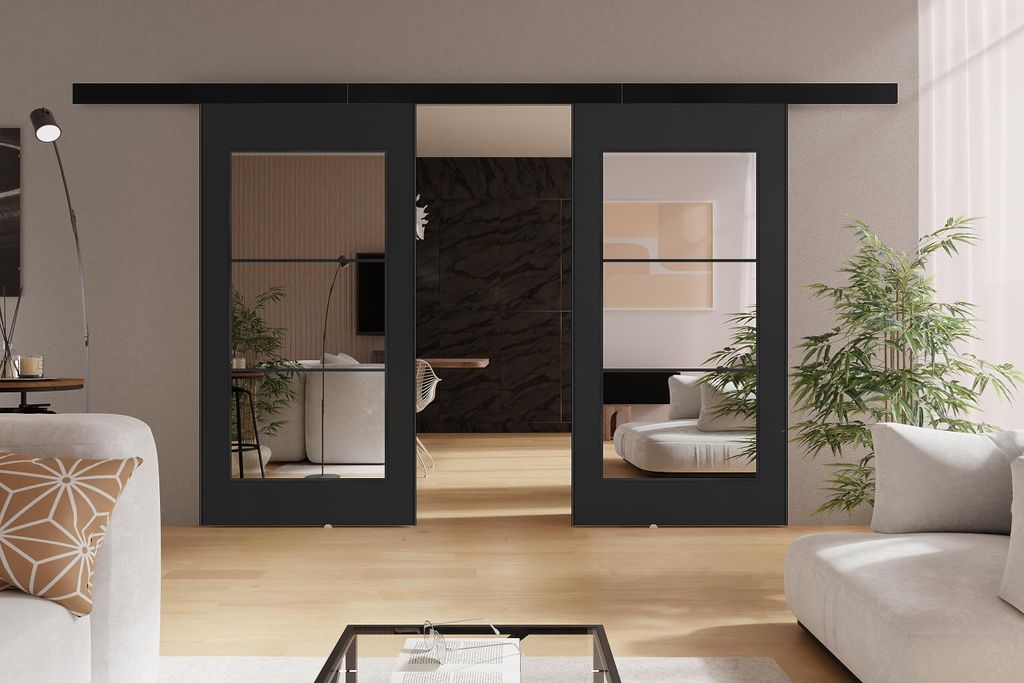 KIER FURNITURE TORI DUO - Schiebetür Komplettset – 212x205x1,6 cm - Graphit