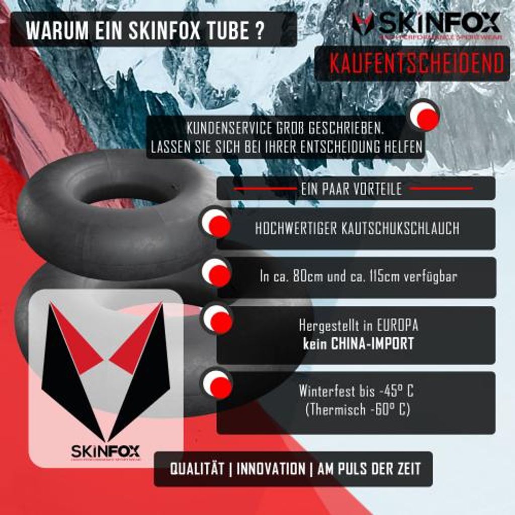 Groesse 115cm SKINFOX Innertube für SnowTubes Ersatzschlauch 