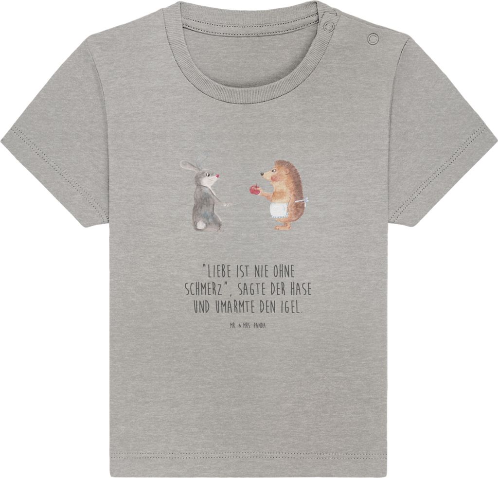 Mr. & Mrs. Panda T-Shirt Hase Igel 12. - 18. Monat - Heather Grey - Geschenk, Trösten, Liebe Spruch, Baby Shirt, Lustige Sprüche, und, Kleinkind,...