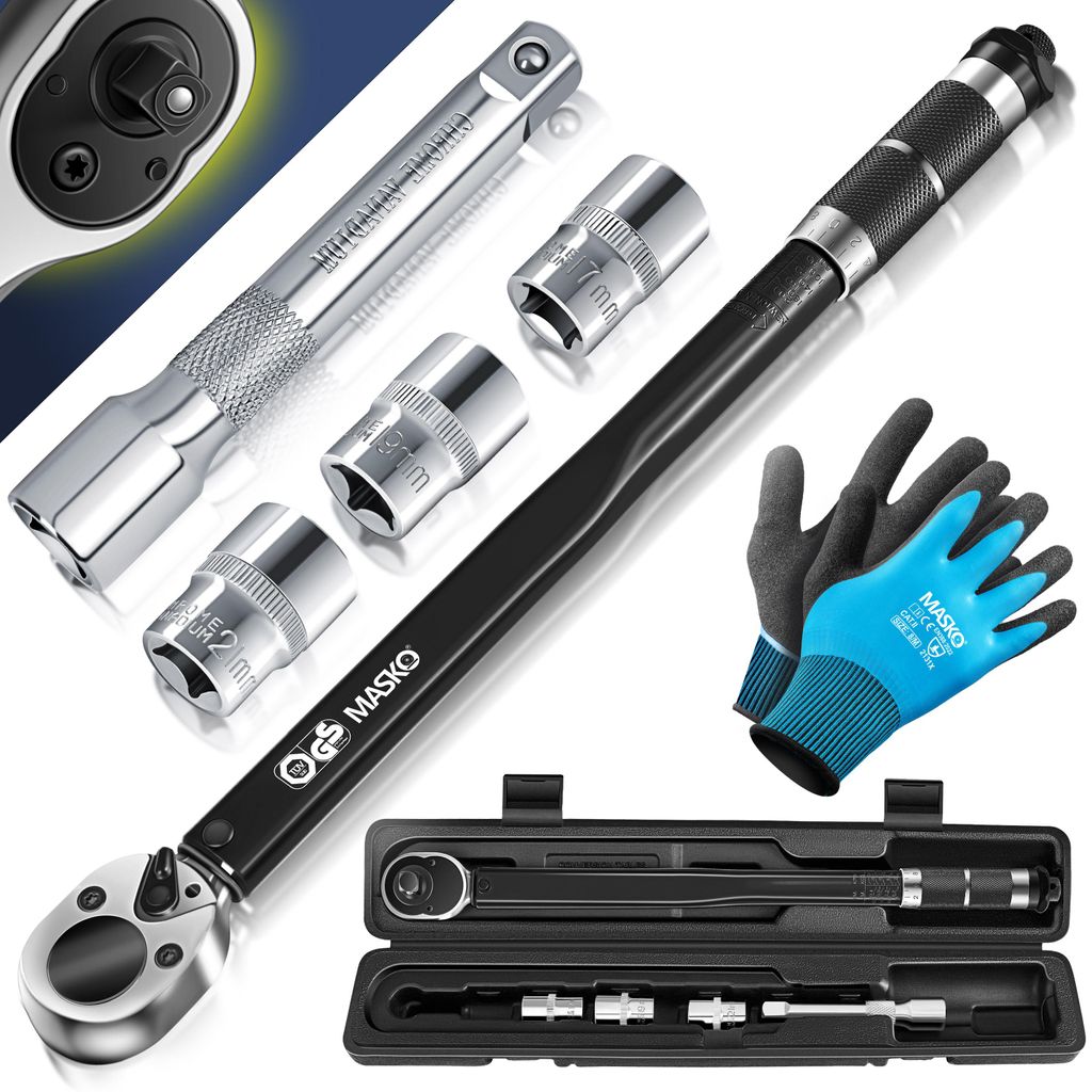 MASKO® Drehmomentschlüssel 6tlg. Set 40-210Nm 1/2 ' CV Produktbild 