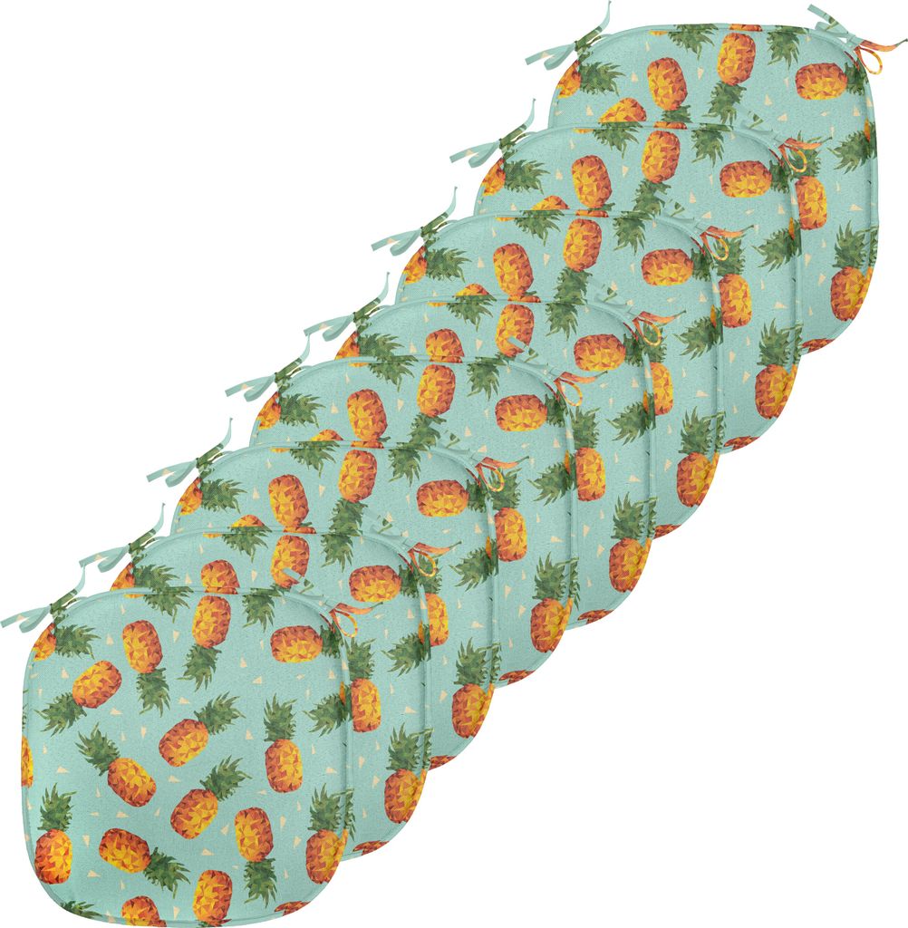 ABAKUHAUS Retro Polster für Esszimmerstühle, Vintage Strand-Sommer, Dekoratives wasserfestes Kissen mit Riemen für Küchensitze, 40 cm x 40 cm-8...