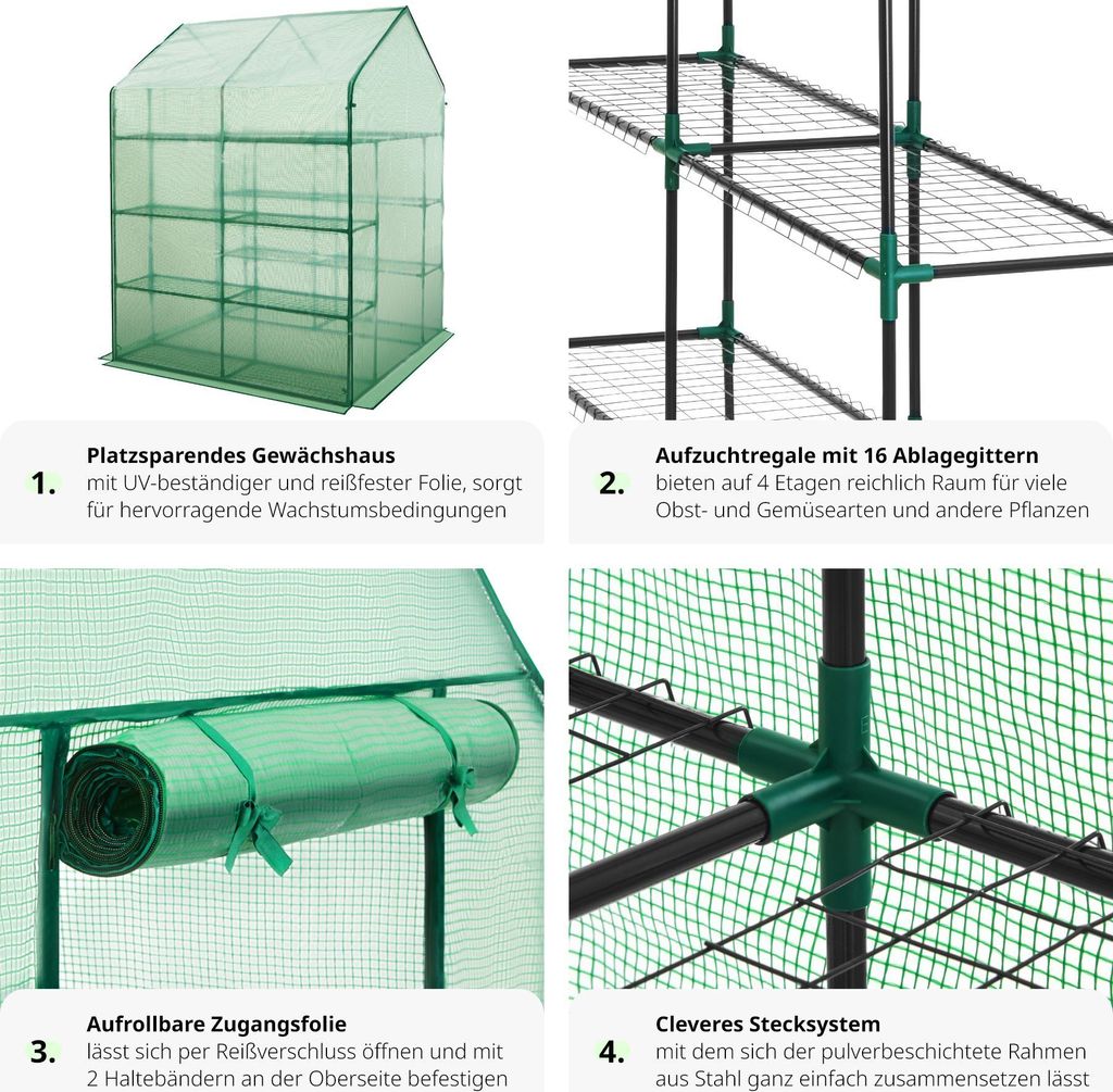 Foliengewächshaus mit quadratischer Grundfläche Produktbild 5