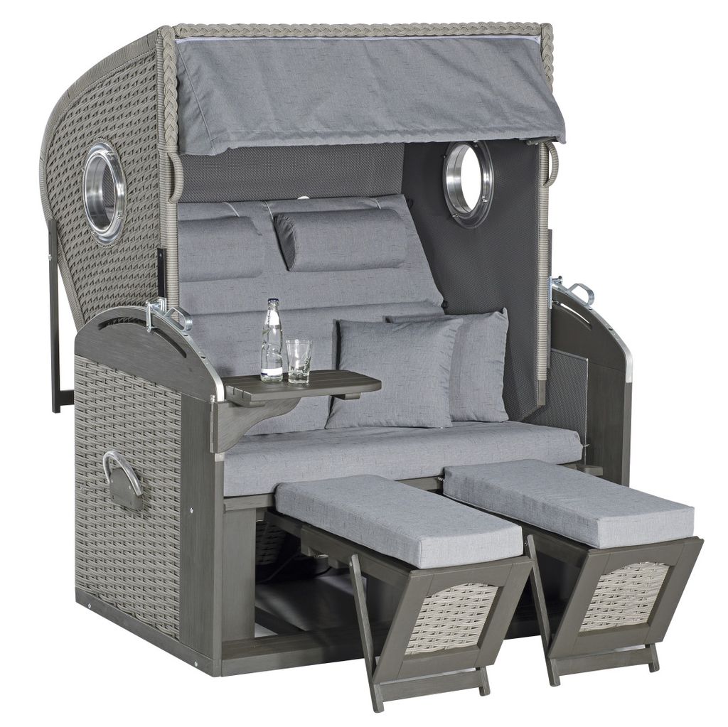 Rustikal Strandkorb 305 Z Comfort Bullauge, 2-Sitzer XL, Produktbild 