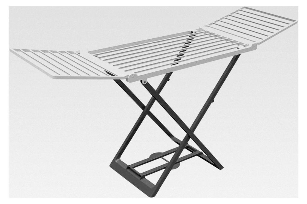Wäscheständer aus Harz, 20 m, offen: 194 x 108 x 58 cm, geschlossen: 58 x 127 x 8 cm
